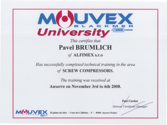 Die Schulung Mouvex Blackmer, Pavel Brumlich